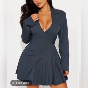 Charcoal Mini Blazer Dress